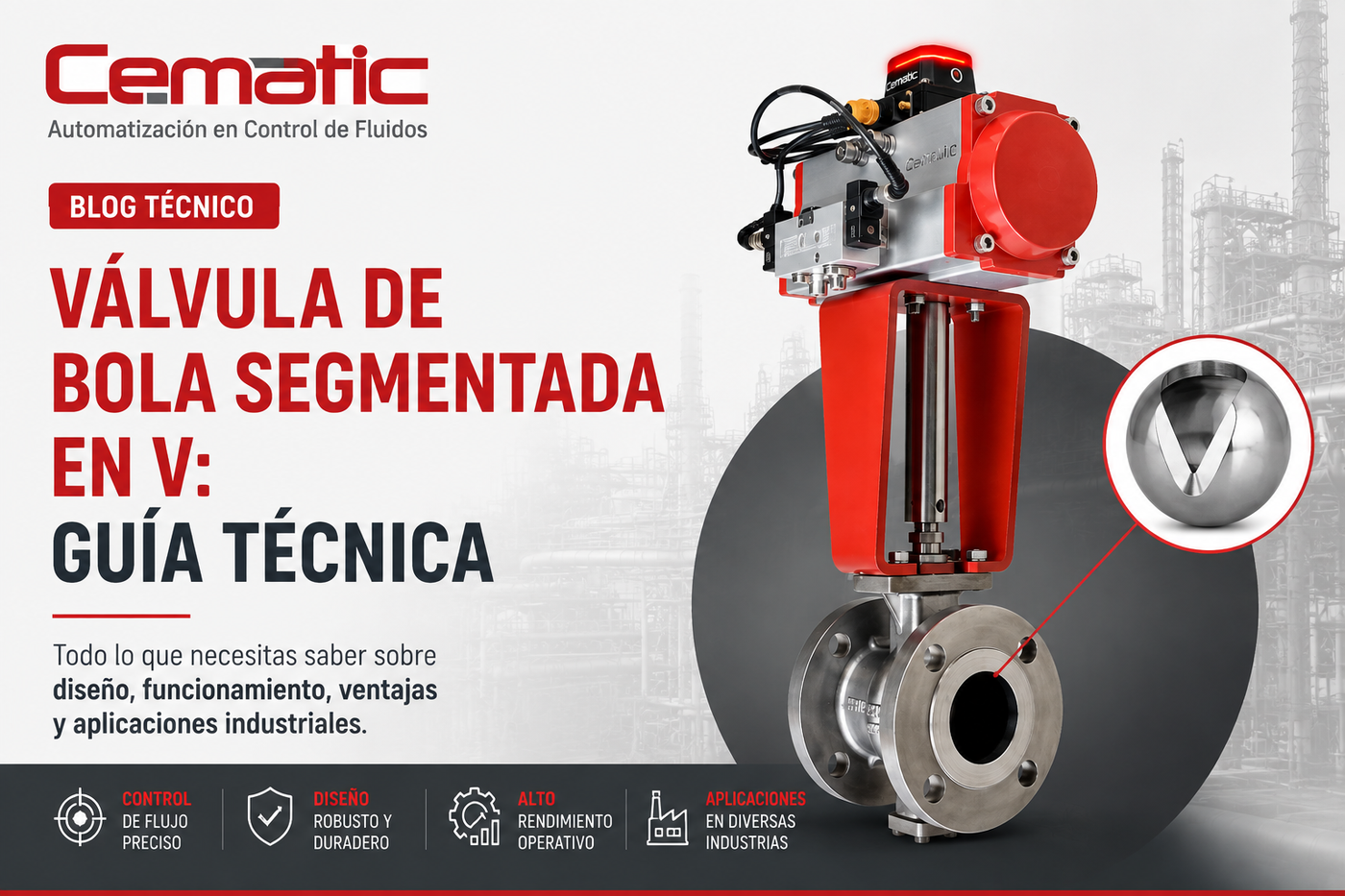 Válvula de Bola Segmentada en V: Guía Técnica para Ingenieros | CEMATIC