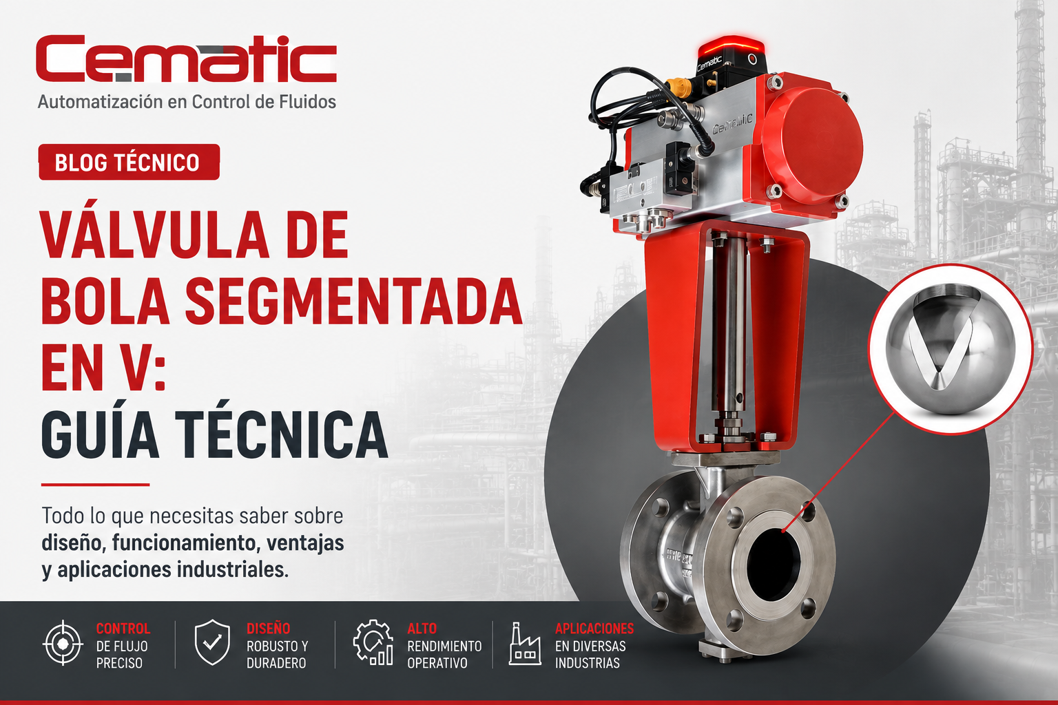 Válvula de Bola Segmentada en V: Guía Técnica para Ingenieros | CEMATIC