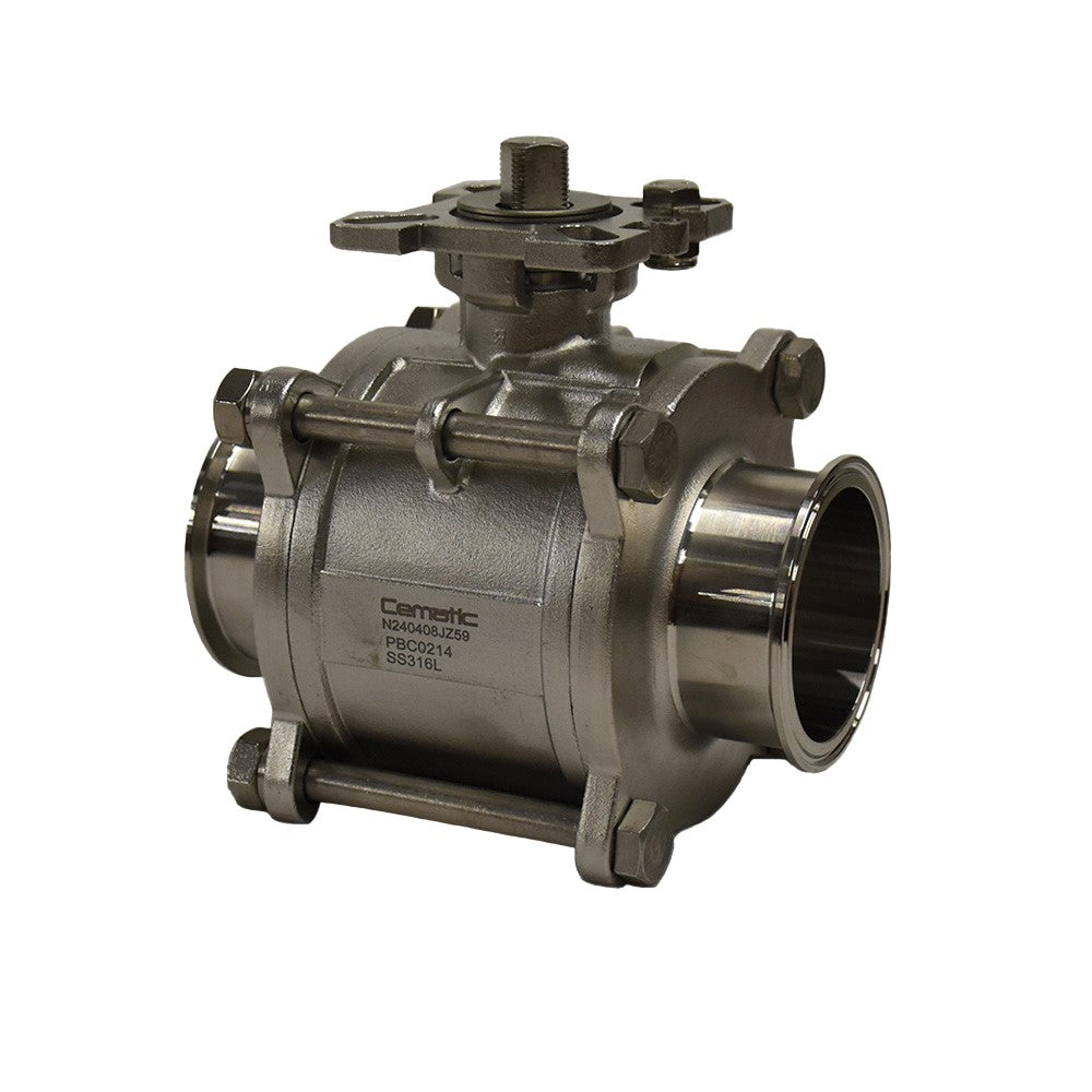 CLAMP BALL VALVE Stainless steel SS 316L TFM 1600 seat Cematic