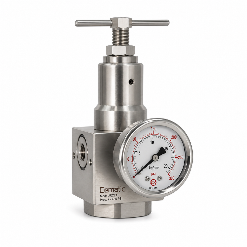 Regulator with Pressure Gauge SS316 Stainless Steel