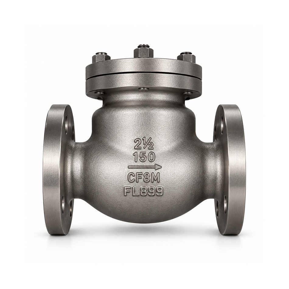 ANSI 150 Flanged Swing Check Valve 316L Stainless Steel | PTFE