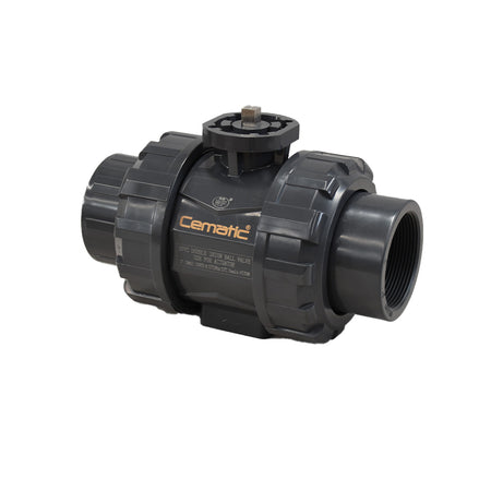 Válvula de bola PVC rosca NPT con montura ISO5211 para actuador – Cematic