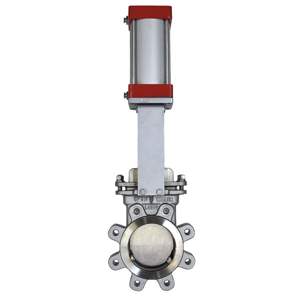 válvula de cuchilla lug SS316 actuador neumático 4 pulgadas Cematic