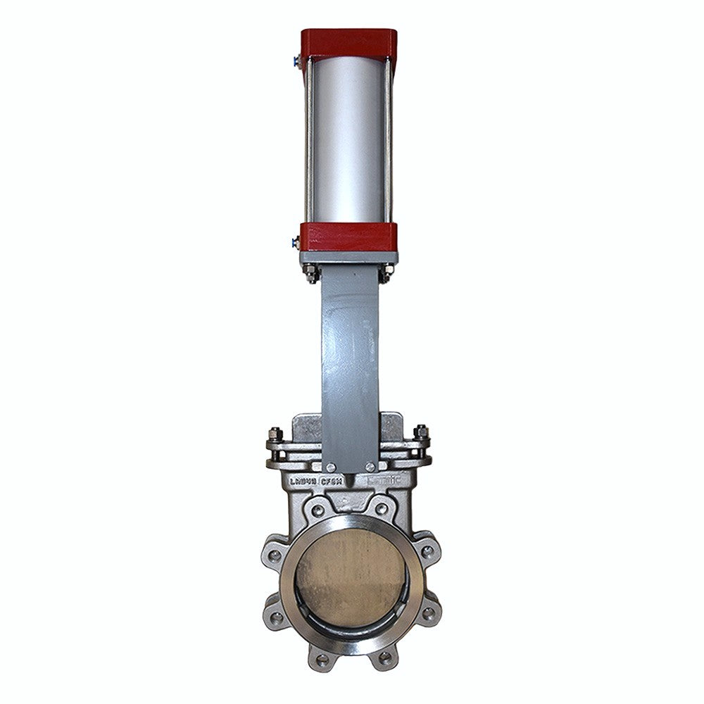 válvula de cuchilla lug SS316 actuador neumático 6 pulgadas Cematic
