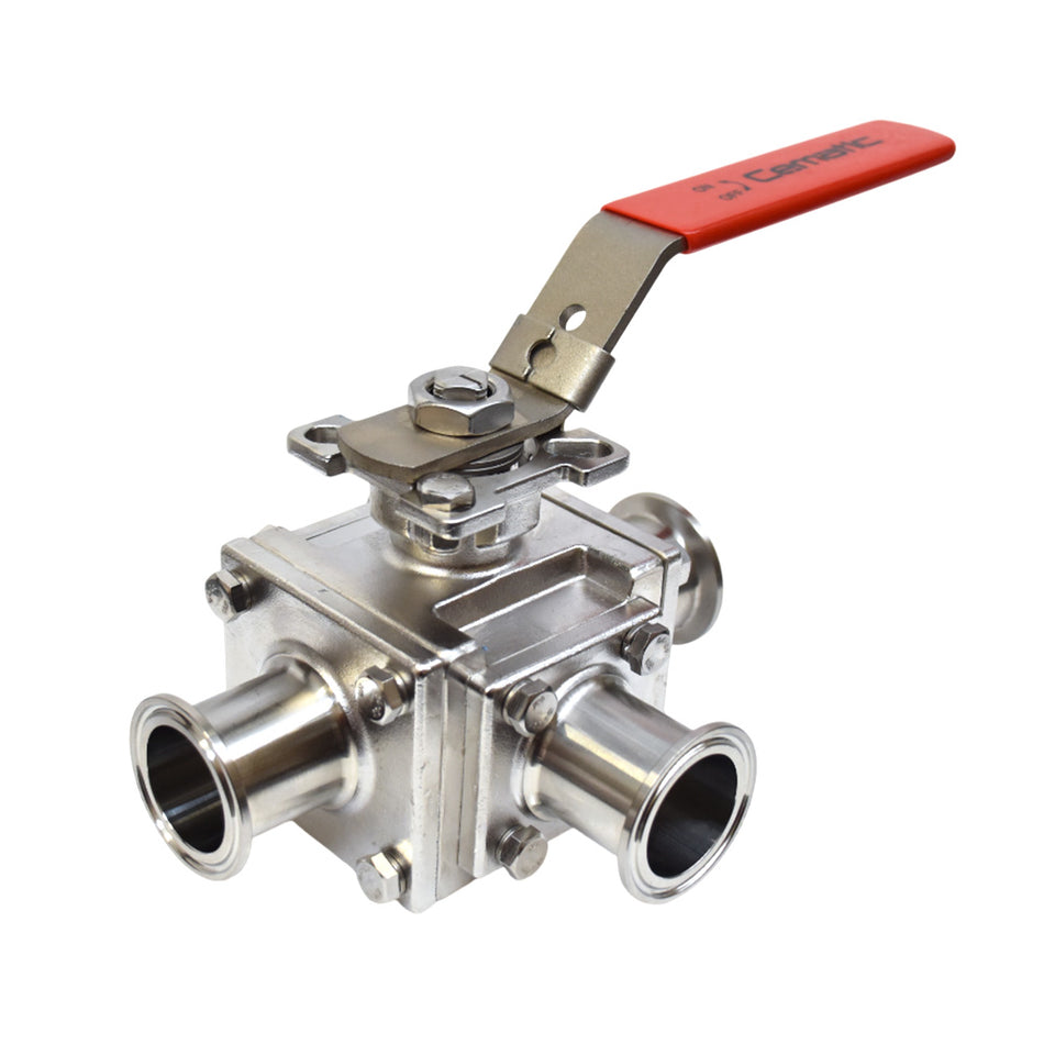3-Way Clamp 3A Ball Valves Body SS316L