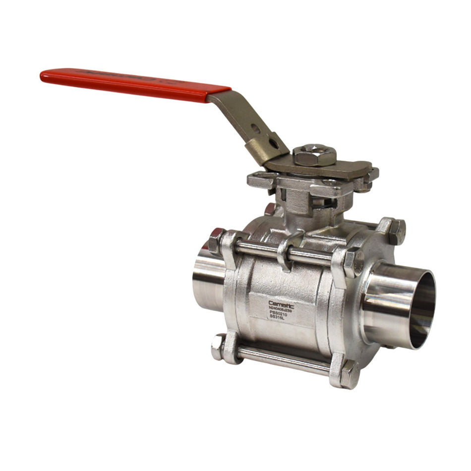 Weldable Hygienic Ball Valve S.W. 316L stainless steel