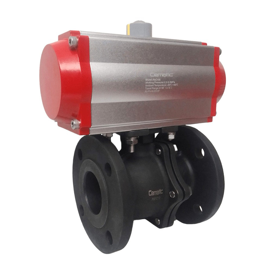 ANSI 150 Flanged Steam Ball Valve with Pneumatic Actuator