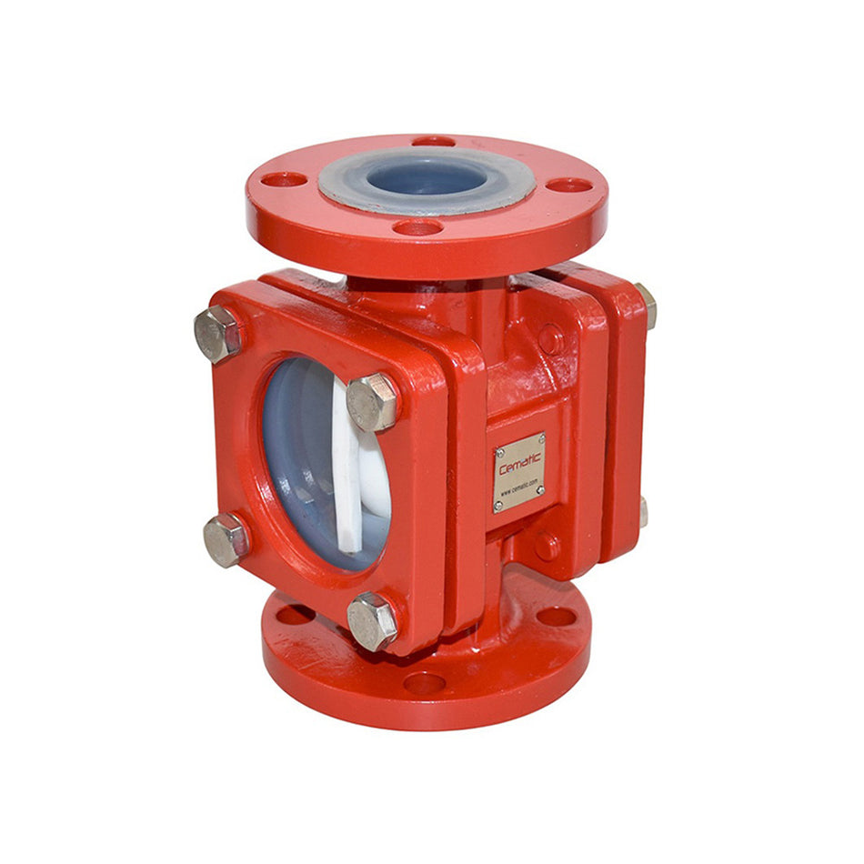 WCB PFA Anticorrosive Ball Check Valve | With Sight Glass | ANSI 150