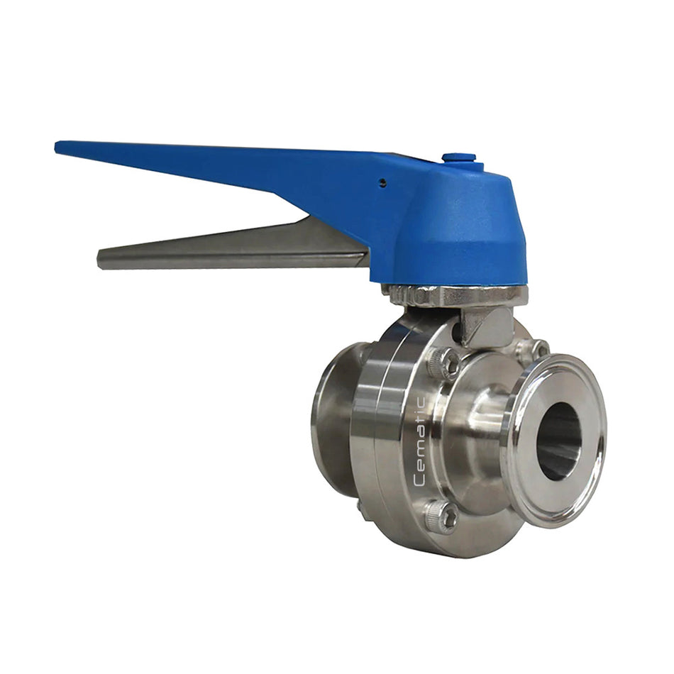 Butterfly Valve Clamp ISO Manual Multi Position SS 316L Viton Seat