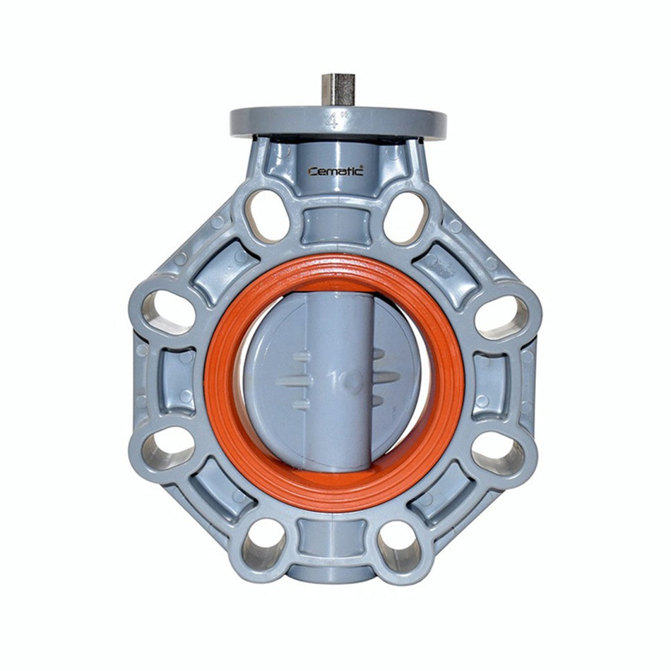 Válvula de Mariposa CPVC Wafer | Asiento Viton | Hasta 95 °C | ISO 5211