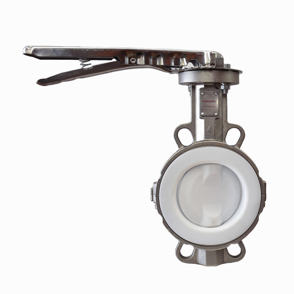 Válvula de Mariposa Wafer en Acero Inoxidable 316 Disco y Asiento en Teflón