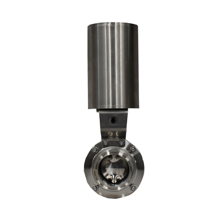 Válvula higiénica mariposa clamp actuador neumático acero inoxidable 316L Cematic