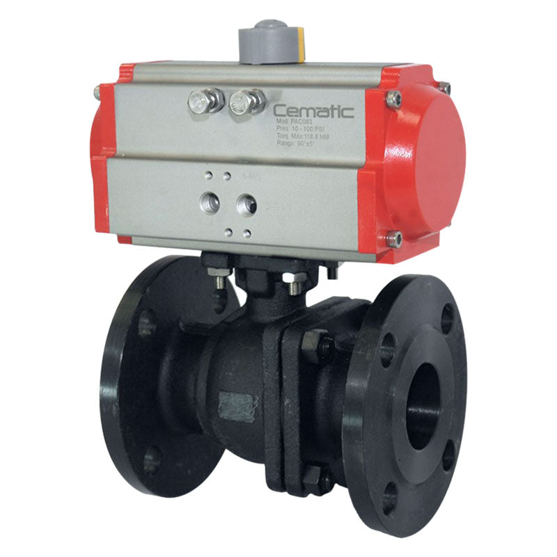 ANSI 150 Flanged Steam Ball Valve with Pneumatic Actuator