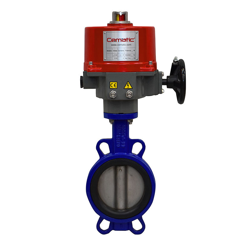 Válvula mariposa wafer NBR con actuador eléctrico ANSI 150 SS304 – Cematic