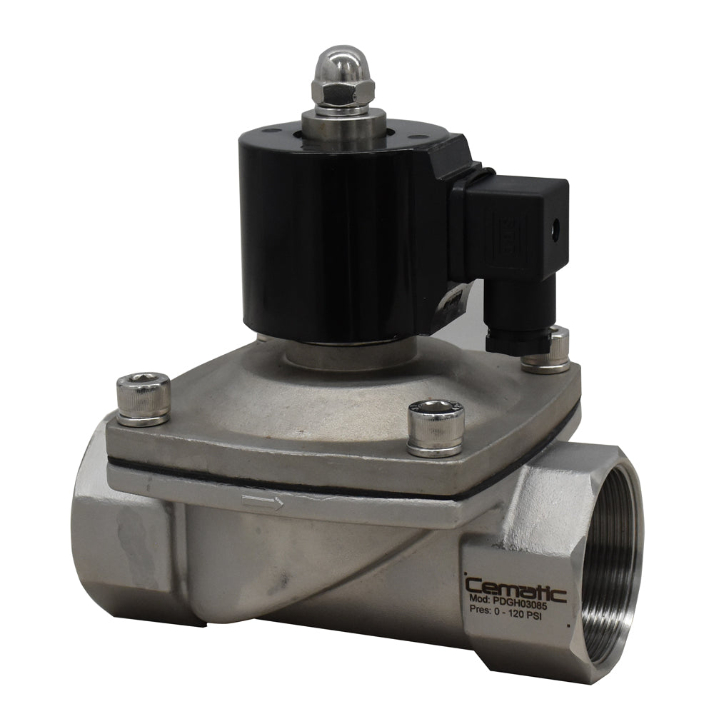 Electroválvula NA acero inoxidable alto flujo - Cematic
