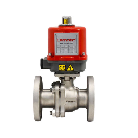 Válvula de bola bridada con actuador eléctrico ANSI 150 Cematic