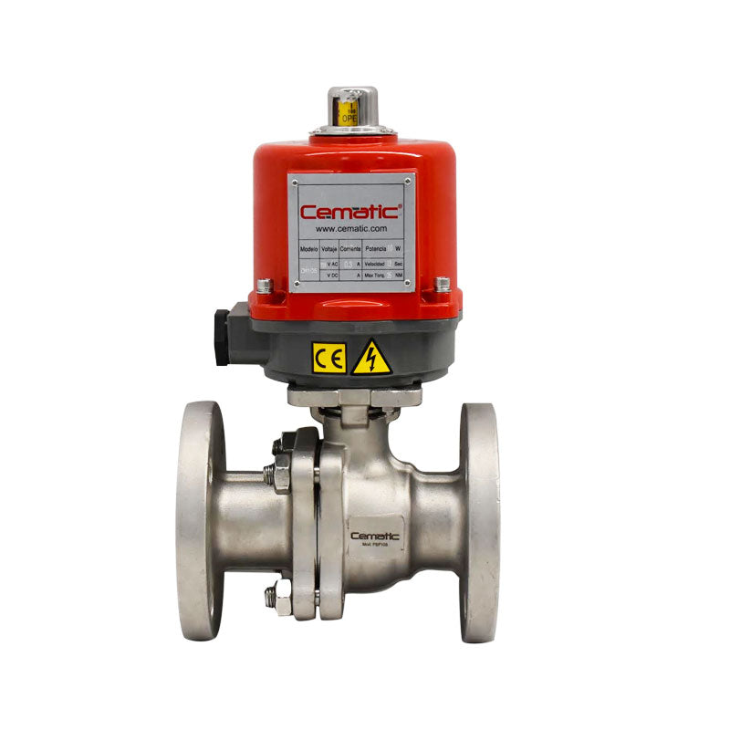 Válvula de bola bridada con actuador eléctrico ANSI 150 Cematic