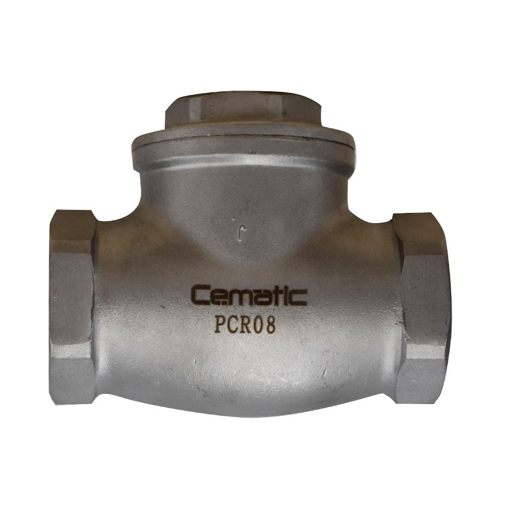 válvula check columpio roscada NPT 316 sello PTFE interior Cematic