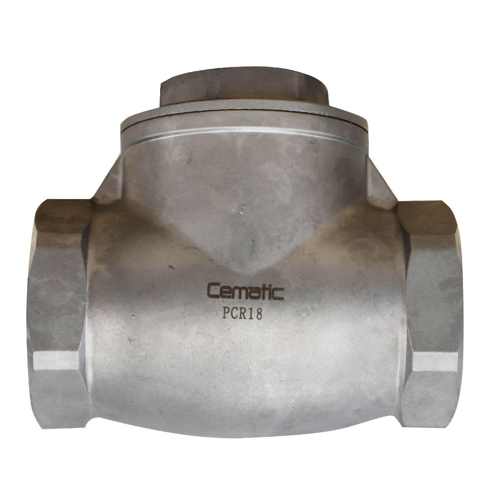 válvula check tipo columpio rosca NPT acero inoxidable Cematic