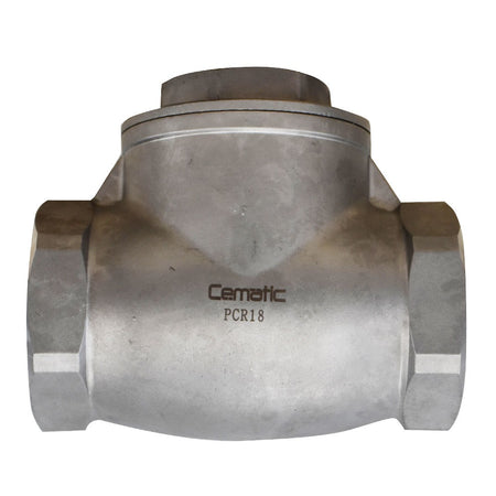 válvula check tipo columpio rosca NPT acero inoxidable Cematic