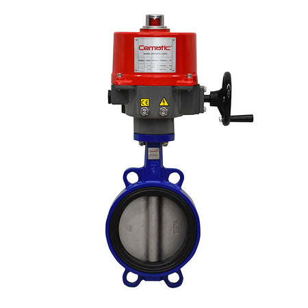 Válvula mariposa wafer Viton con actuador eléctrico ANSI 150 SS316 – Cematic