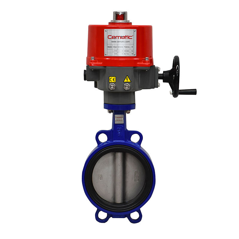 Válvula mariposa wafer Viton con actuador eléctrico ANSI 150 SS316 – Cematic